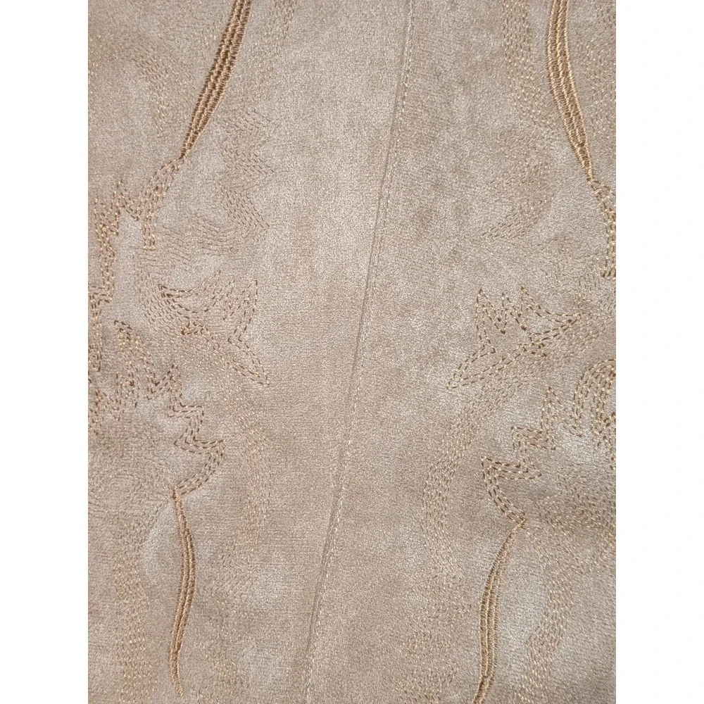 VBDB Womens Beige Faux Suede Western Cowboy‎ Knee High Boots Size 8.5 NEW